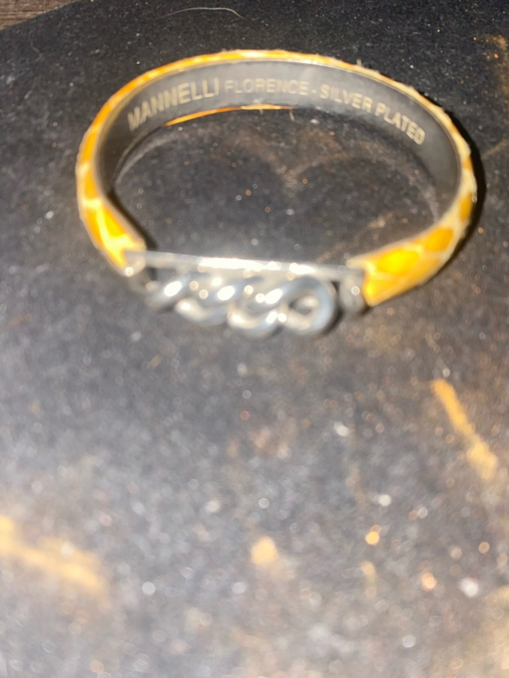 Silver-Plated Yellow Enamel Bracelet
